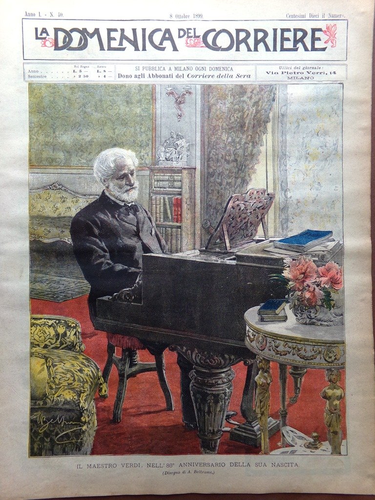 La Domenica del Corriere 8 Ottobre 1899 Giuseppe Verdi Segantini …