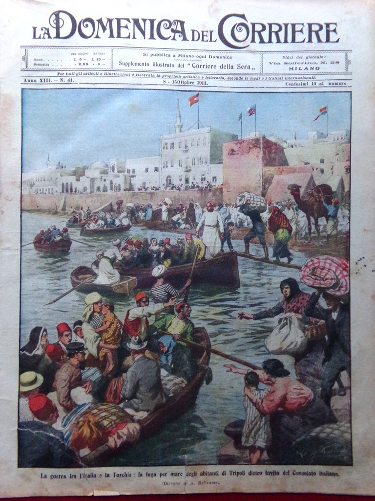 La Domenica del Corriere 8 Ottobre 1911 Guerra Italia Turchia … | Immagine principale