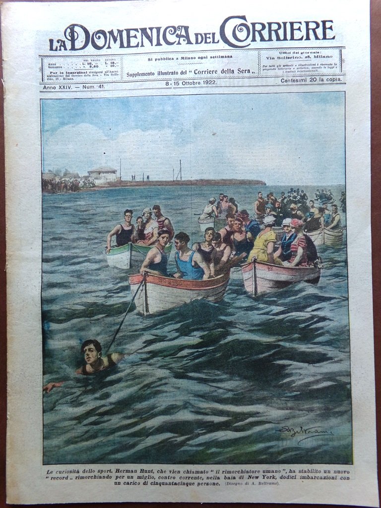 La Domenica del Corriere 8 Ottobre 1922 Smirne Egittologia Siki …