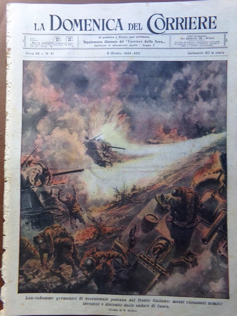 La Domenica del Corriere 8 Ottobre 1944 WW2 Isola Peleliu …