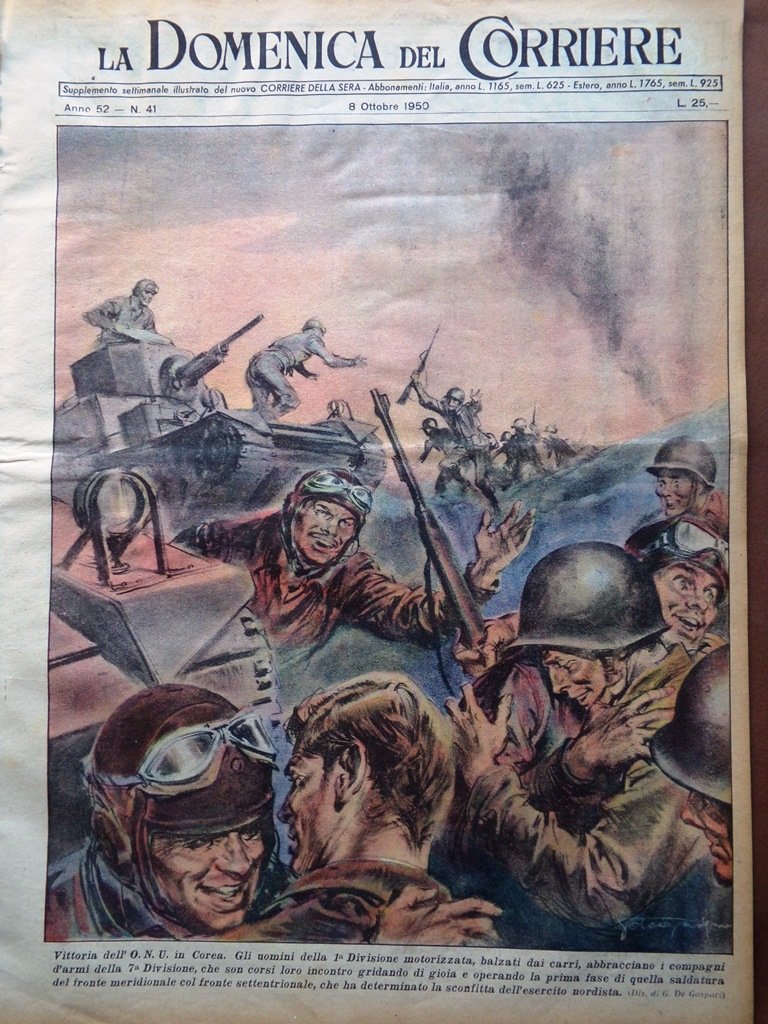 La Domenica del Corriere 8 Ottobre 1950 ONU in Corea …