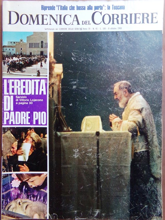 La Domenica del Corriere 8 Ottobre 1968 Morte Padre Pio … | Immagine Gallery 1