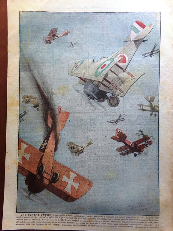 La Domenica del Corriere 8 Settembre 1918 WW1 Ernesto Cabruna …