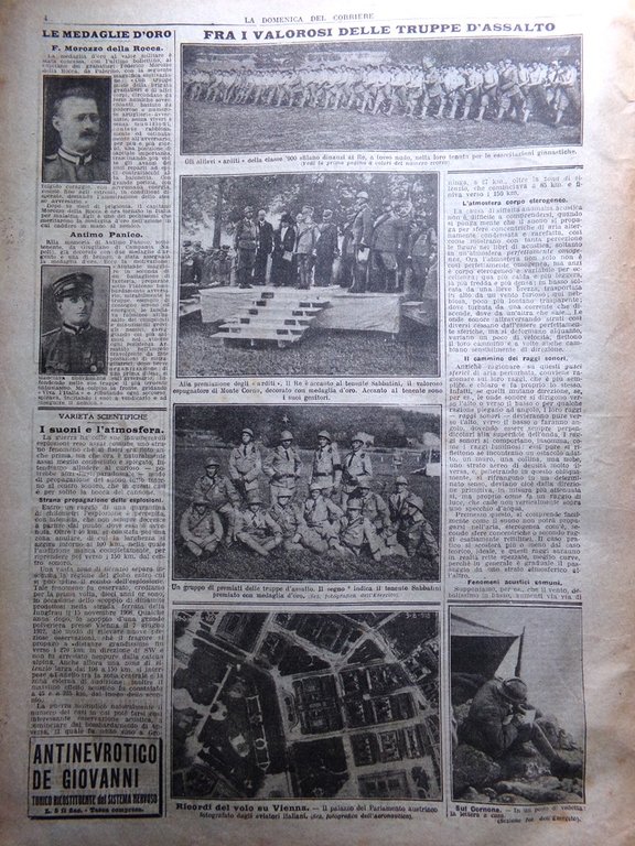 La Domenica del Corriere 8 Settembre 1918 WW1 Ernesto Cabruna …