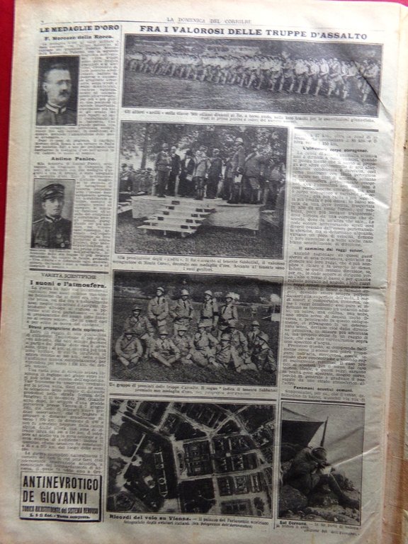 La Domenica del Corriere 8 Settembre 1918 WW1 Ernesto Cabruna …