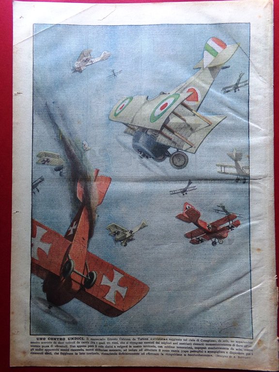 La Domenica del Corriere 8 Settembre 1918 WW1 Ernesto Cabruna …