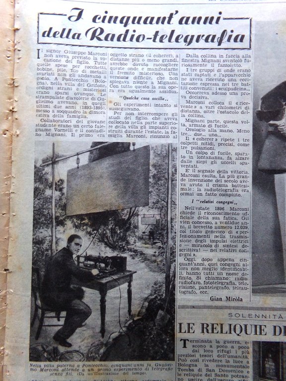 La Domenica del Corriere 8 Settembre 1946 Radiotelegrafia Marconi San …