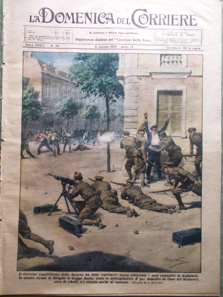 La Domenica del Corriere 9 Agosto 1931 Nazario Sauro Moti …