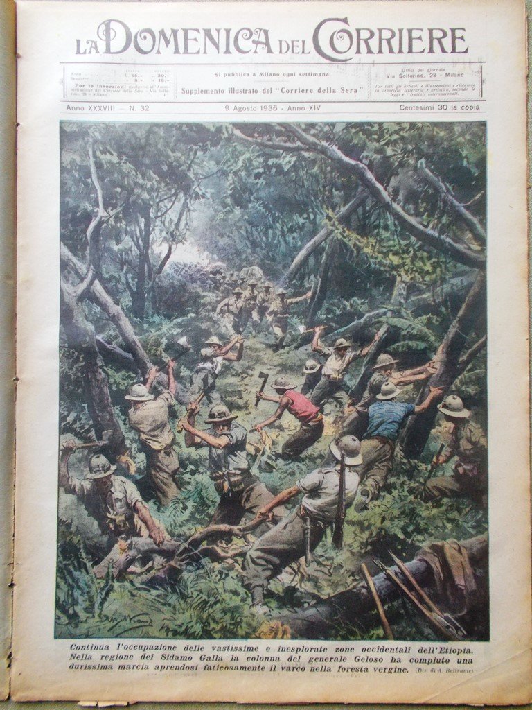 La Domenica del Corriere 9 Agosto 1936 De Martino Olimpiadi …