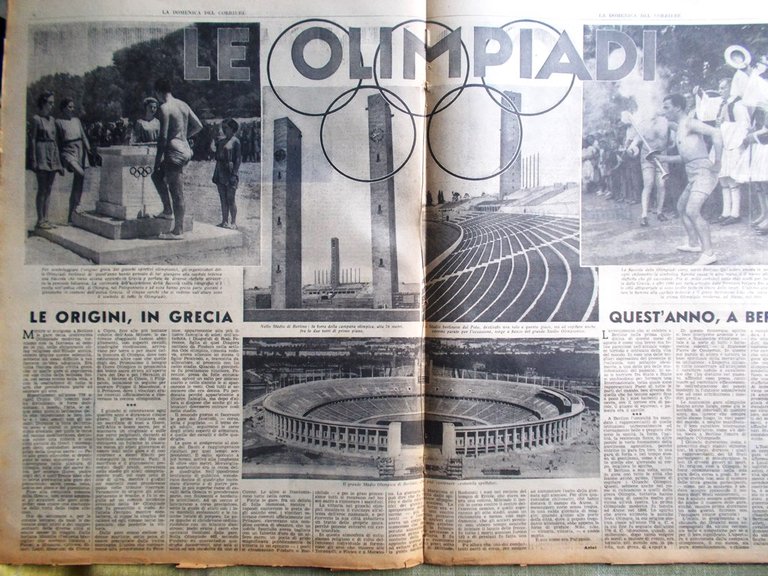 La Domenica del Corriere 9 Agosto 1936 De Martino Olimpiadi …