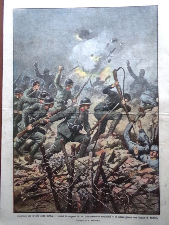 La Domenica del Corriere 9 Aprile 1916 WW1 Ospedale Milano …