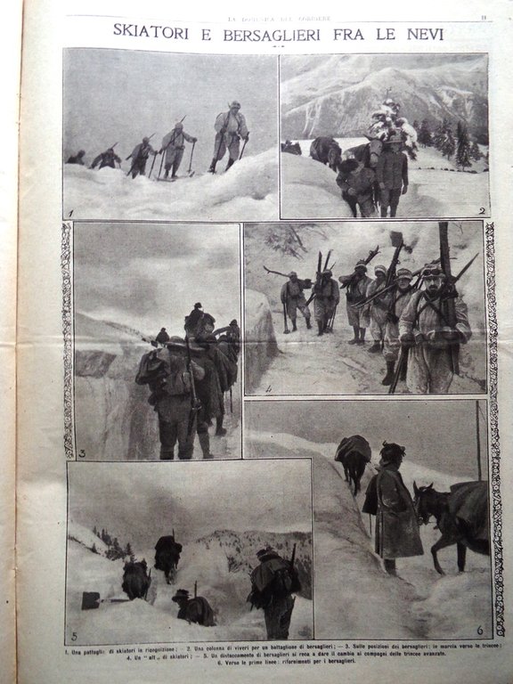 La Domenica del Corriere 9 Aprile 1916 WW1 Ospedale Milano …