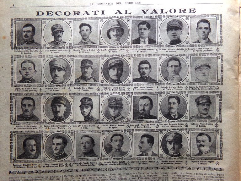 La Domenica del Corriere 9 Dicembre 1917 WW1 Col Berretta …