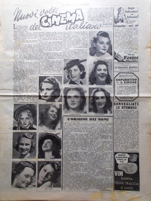 La Domenica del Corriere 9 Dicembre 1939 WW2 Cinema Fasci …