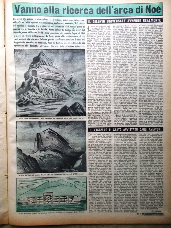 La Domenica del Corriere 9 Dicembre 1951 Marconi Arca Noè …