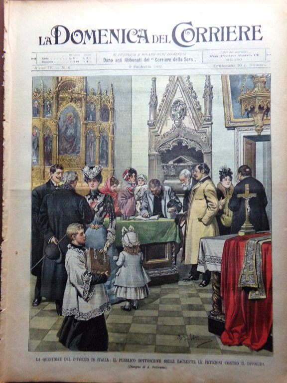 La Domenica del Corriere 9 Febbraio 1902 Divorzio Agios Pavlos … | Immagine Gallery 1