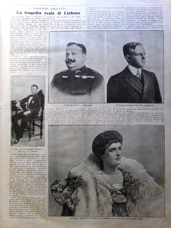 La Domenica del Corriere 9 Febbraio 1908 Assassinio Re Portogallo … | Immagine Gallery 2
