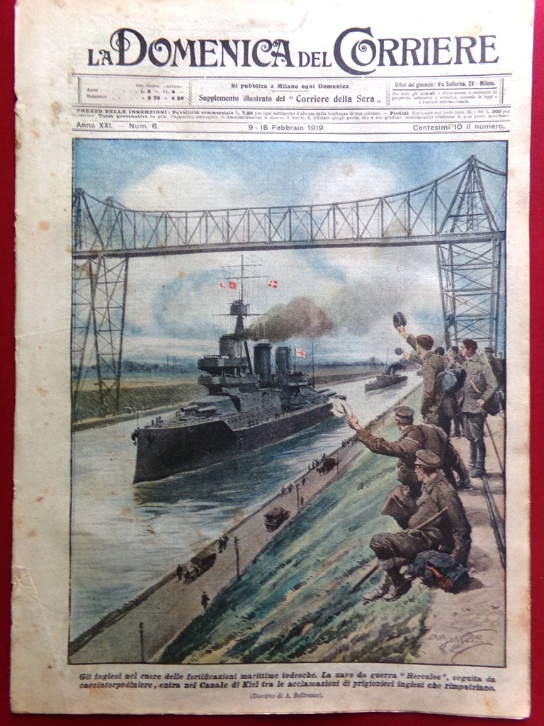 La Domenica del Corriere 9 Febbraio 1919 Fiume Ermete Novelli …