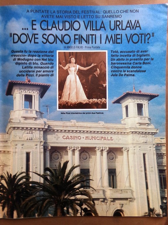 La Domenica del Corriere 9 Febbraio 1989 Sanremo Baudo Parisi …