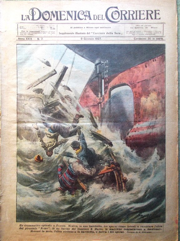 La Domenica del Corriere 9 Gennaio 1927 Morte Yoshihito Capoluoghi … | Immagine Gallery 1