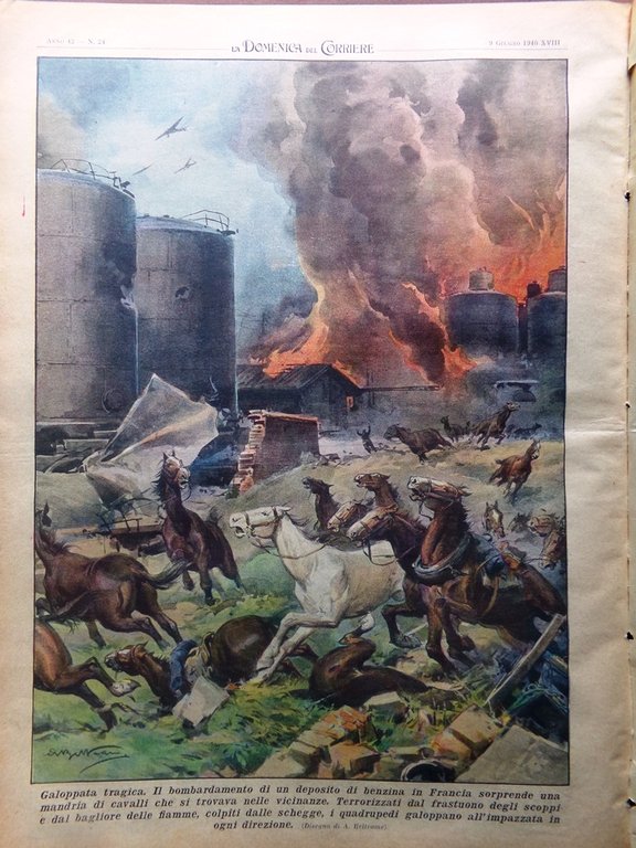 La Domenica del Corriere 9 Giugno 1940 WW2 Flotta Aerea …