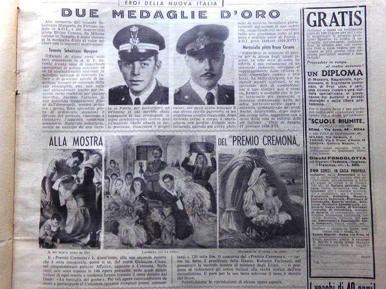 La Domenica del Corriere 9 Giugno 1940 WW2 Flotta Aerea …