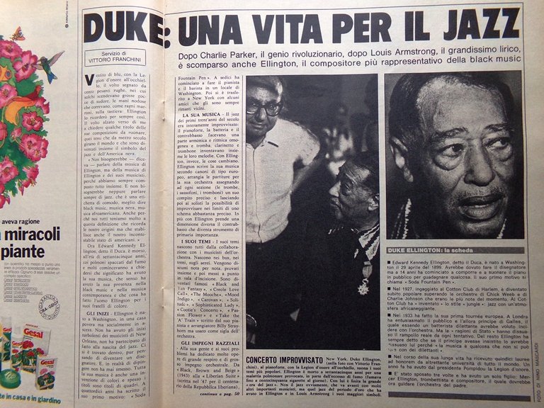 La Domenica del Corriere 9 Giugno 1974 Piazza Loggia Ellington …