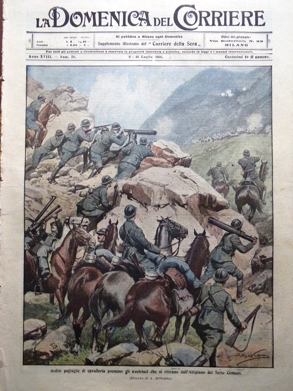 La Domenica del Corriere 9 Luglio 1916 WW1 Prigionieri Messico …