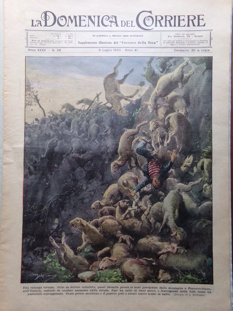 La Domenica del Corriere 9 Luglio 1933 Littoria Ariosto Crociera … | Immagine principale