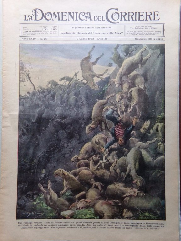 La Domenica del Corriere 9 Luglio 1933 Littoria Ariosto Crociera … | Immagine Gallery 1