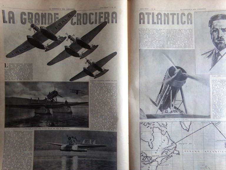 La Domenica del Corriere 9 Luglio 1933 Littoria Ariosto Crociera … | Immagine Gallery 4