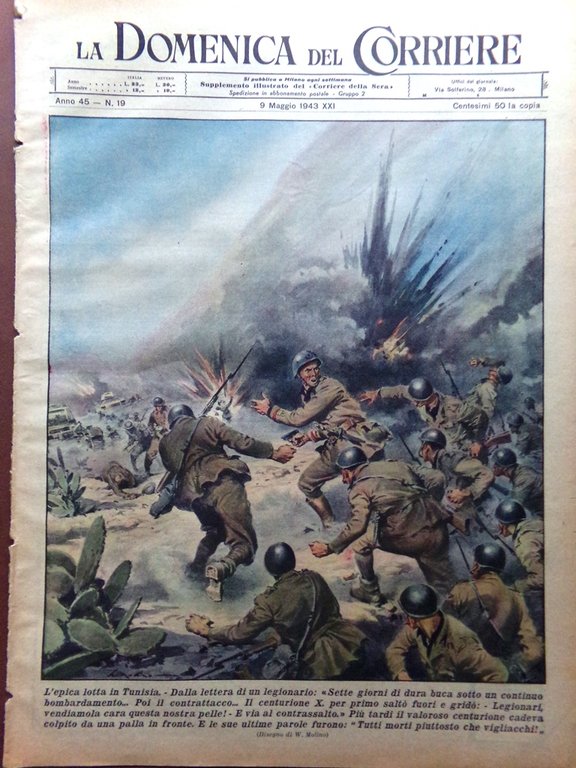 La Domenica del Corriere 9 Maggio 1943 WW2 Giulietta Romeo … | Immagine Gallery 1