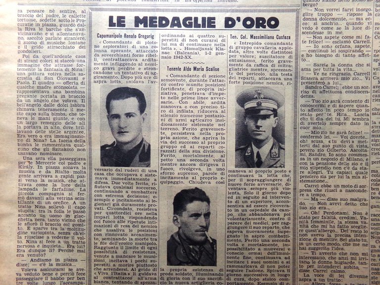 La Domenica del Corriere 9 Maggio 1943 WW2 Giulietta Romeo …