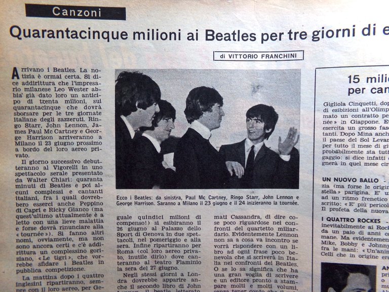 La Domenica del Corriere 9 Maggio 1965 Musiani Lira Beatles … | Immagine Gallery 4