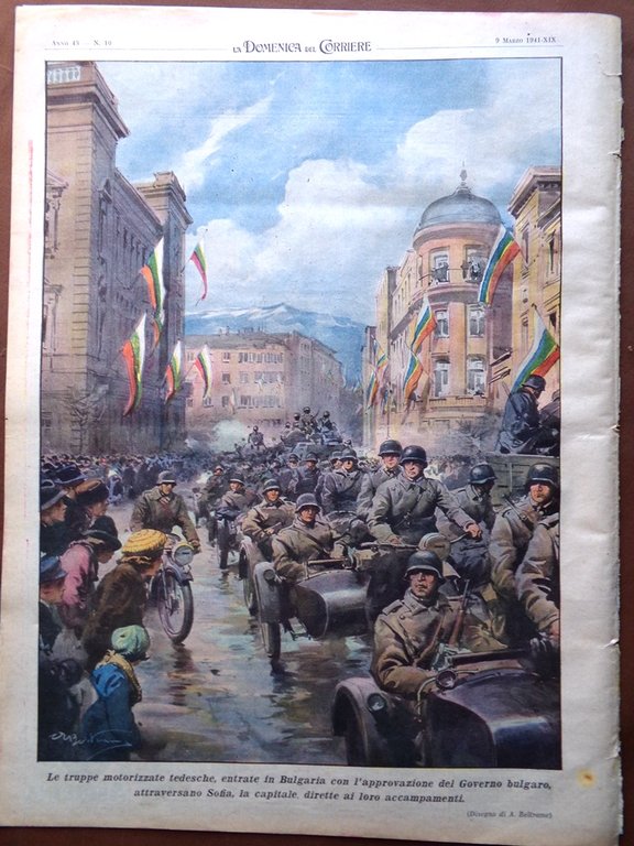 La Domenica del Corriere 9 Marzo 1941 WW2 Castelrosso Bulgaria …