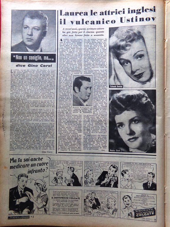 La Domenica del Corriere 9 Marzo 1952 Marconi Ustinov Pietro … | Immagine Gallery 2