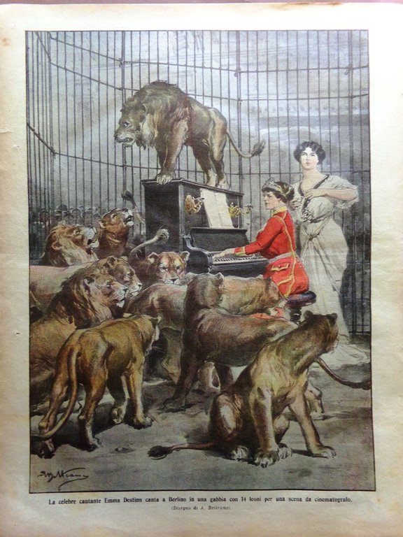 La Domenica del Corriere 9 Novembre 1913 Emmy Destinn Vigliena …