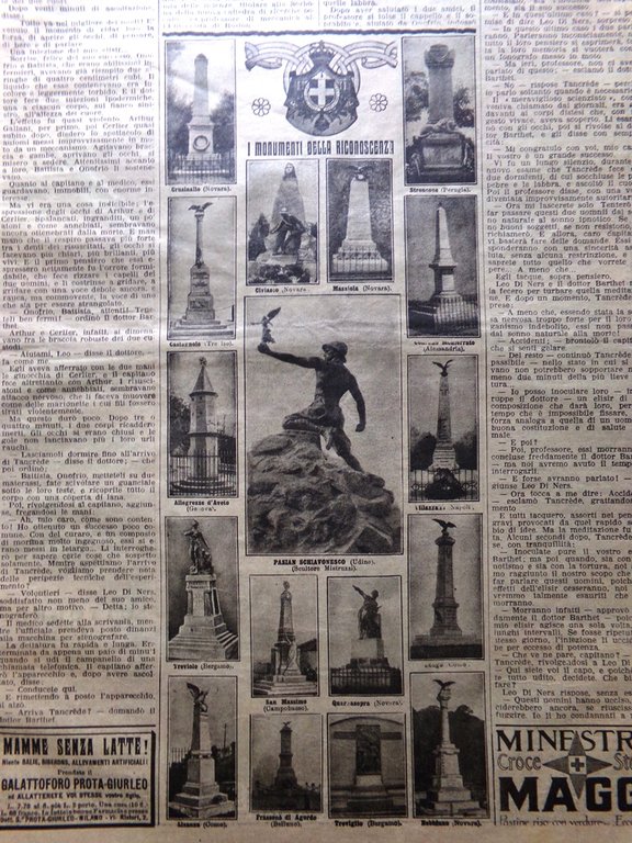 La Domenica del Corriere 9 Ottobre 1921 Oppau Comasine Zugna …