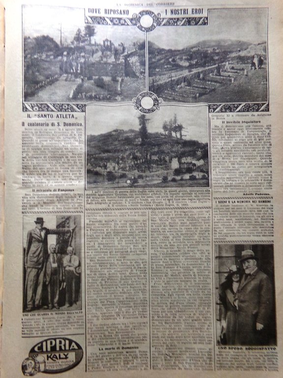 La Domenica del Corriere 9 Ottobre 1921 Oppau Comasine Zugna …