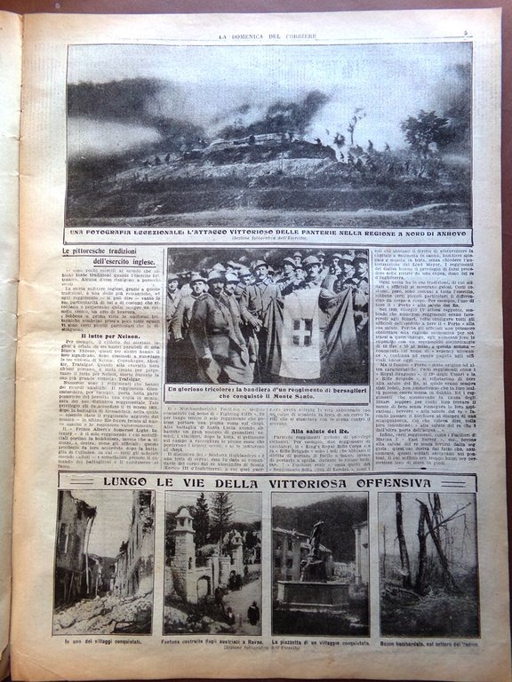 La Domenica del Corriere 9 Settembre 1917 WW1 Anhovo Hermada …