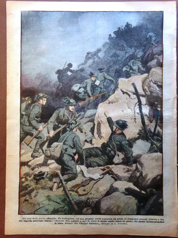 La Domenica del Corriere 9 Settembre 1917 WW1 Anhovo Hermada …