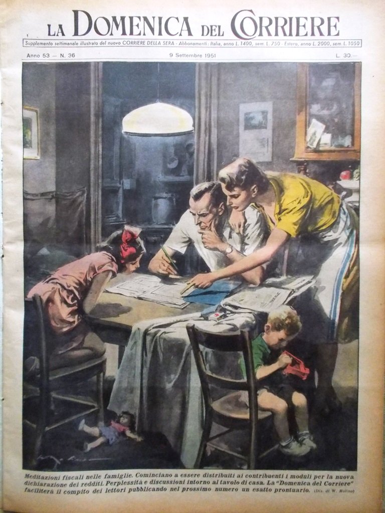 La Domenica del Corriere 9 Settembre 1951 D'Annunzio Tognon Reggia …