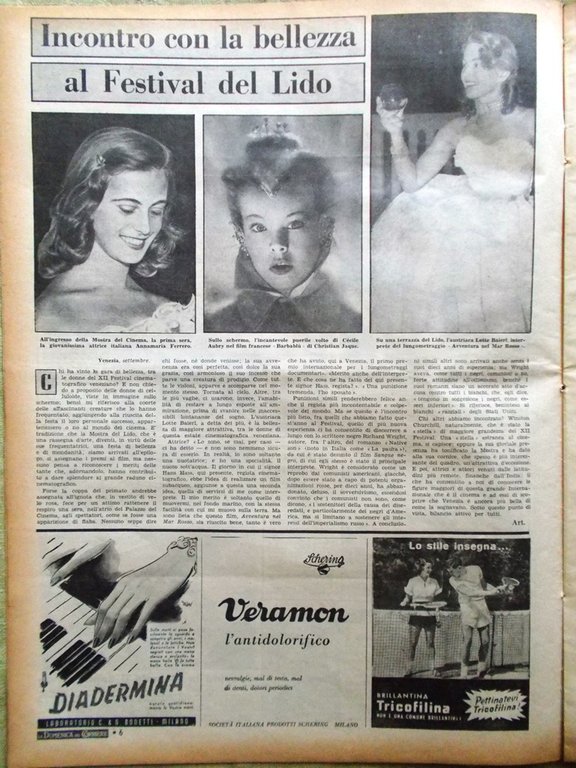 La Domenica del Corriere 9 Settembre 1951 D'Annunzio Tognon Reggia …