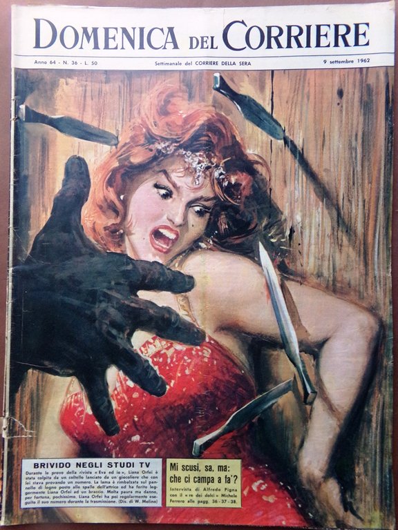 La Domenica del Corriere 9 Settembre 1962 Hitchcock Ferrero Orfei … | Immagine Gallery 1