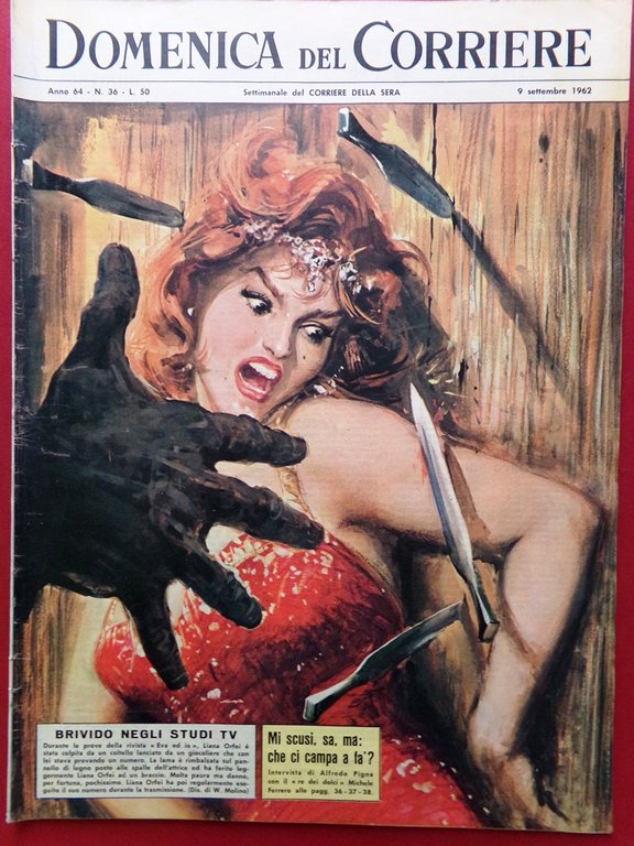 La Domenica del Corriere 9 Settembre 1962 Hitchcock Ferrero Orfei … | Immagine Gallery 3