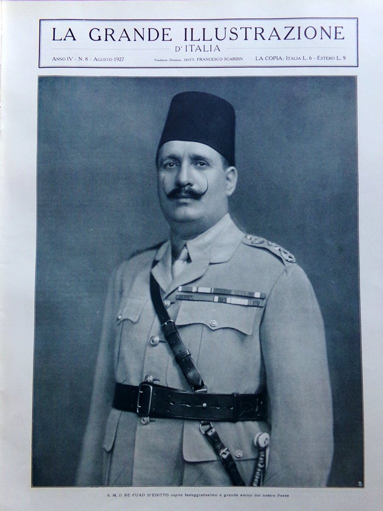 La Grande Illustrazione d'Italia Agosto 1927 Conte Grande Serao Foscolo …