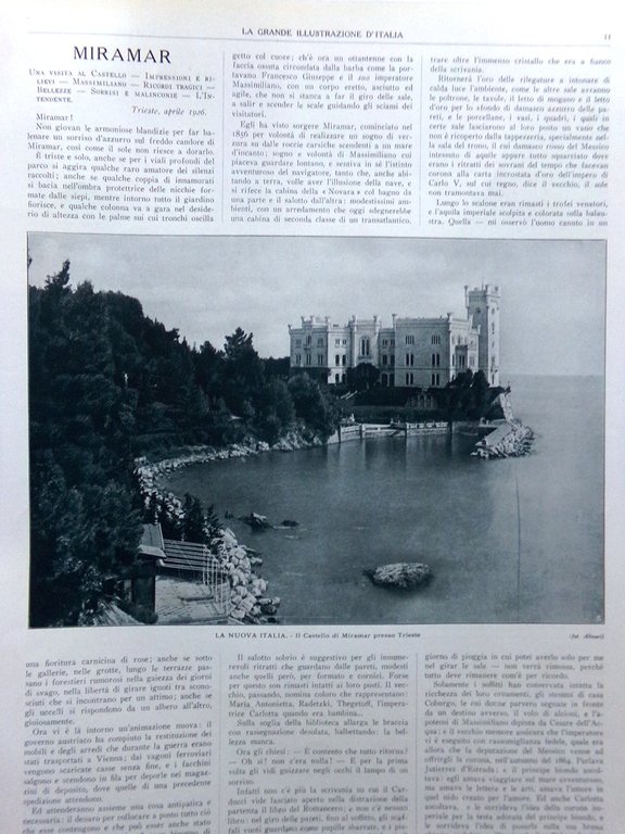 La Grande Illustrazione d'Italia Aprile 1926 Miramar Borboni Sahara Fiera …