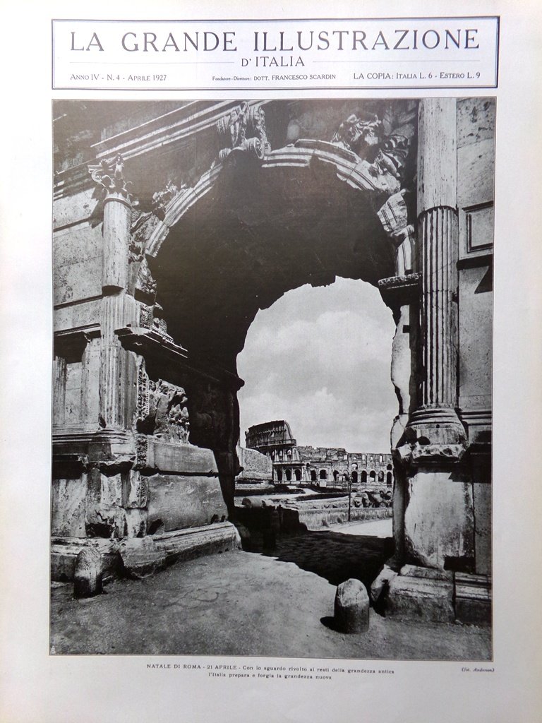La Grande Illustrazione d'Italia Aprile 1927 Altare Patria De Pinedo …