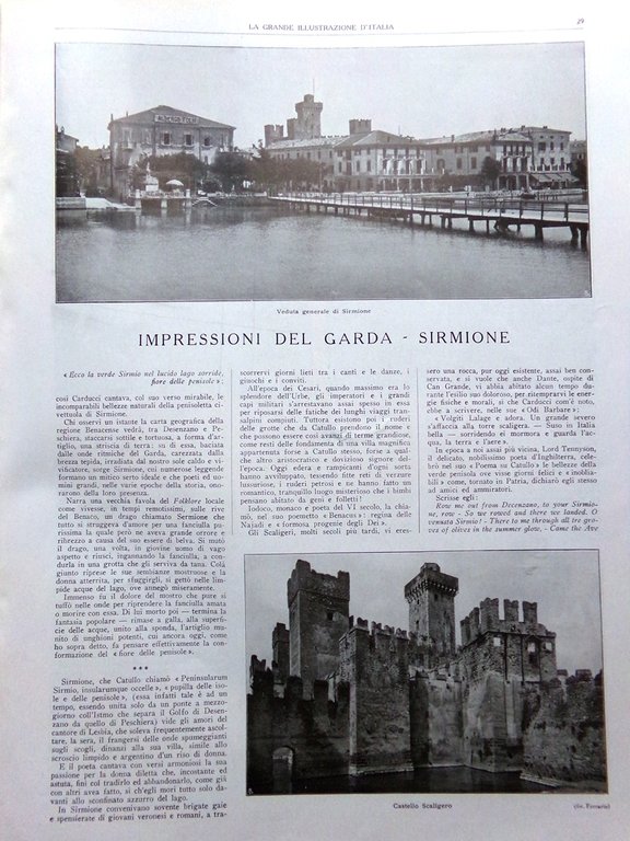 La Grande Illustrazione d'Italia Febbraio 1926 Cesare Battisti Merano Sirmione