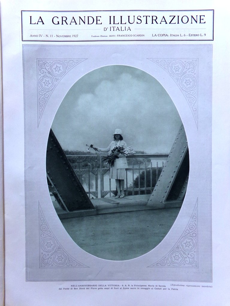La Grande Illustrazione d'Italia Novembre 1927 Genova a Belgrano Ravel …
